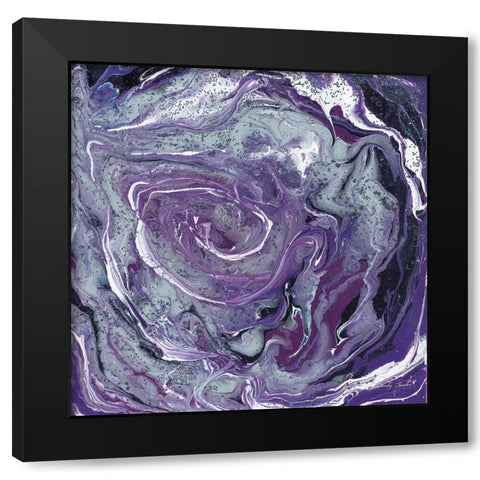 Abstract in Purple II Black Modern Wood Framed Art Print with Double Matting by Jacobs, Cindy