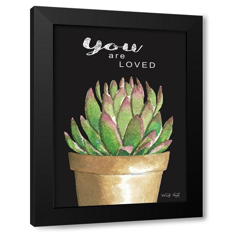 You Are Loved Cactus      Black Modern Wood Framed Art Print with Double Matting by Jacobs, Cindy