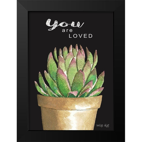 You Are Loved Cactus      Black Modern Wood Framed Art Print by Jacobs, Cindy