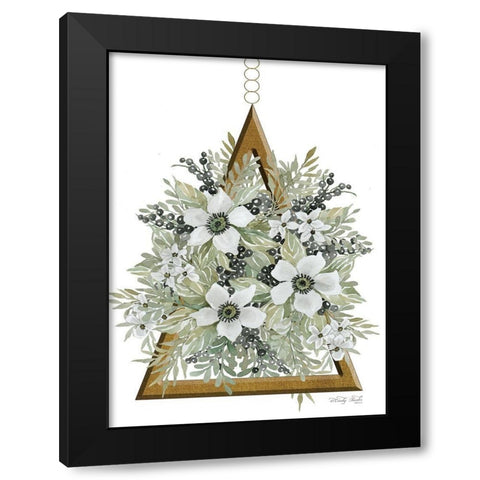 Geometric Triangle Muted Floral I Black Modern Wood Framed Art Print with Double Matting by Jacobs, Cindy