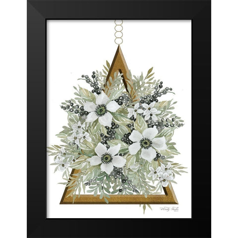 Geometric Triangle Muted Floral I Black Modern Wood Framed Art Print by Jacobs, Cindy