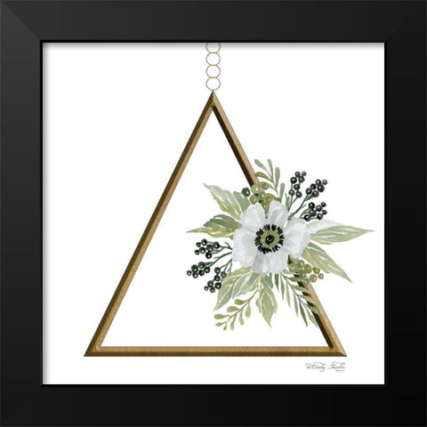 Geometric Triangle Muted Floral II Black Modern Wood Framed Art Print by Jacobs, Cindy