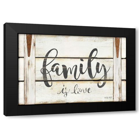 Family is Love   Black Modern Wood Framed Art Print with Double Matting by Jacobs, Cindy