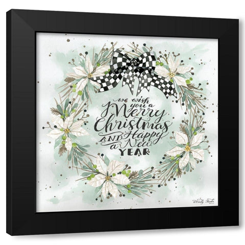 We Wish You a Merry Christmas    Black Modern Wood Framed Art Print with Double Matting by Jacobs, Cindy