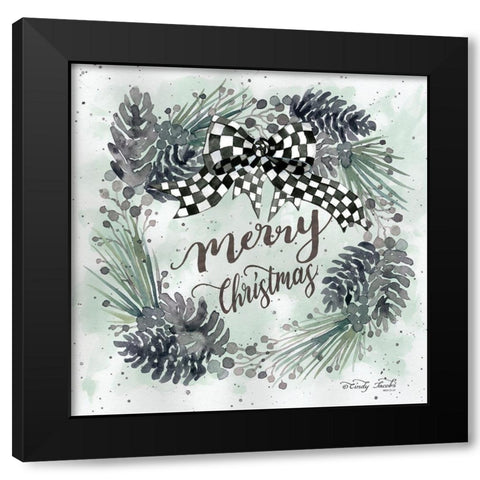 Merry Christmas    Black Modern Wood Framed Art Print by Hallowell, Britt