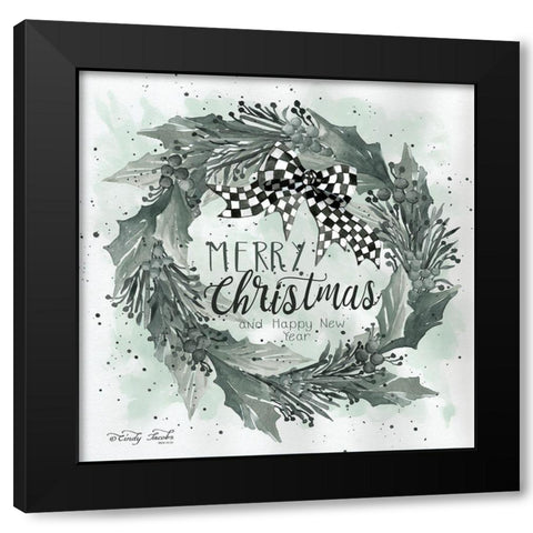 Merry Christmas and Happy New Year  Black Modern Wood Framed Art Print by Hallowell, Britt