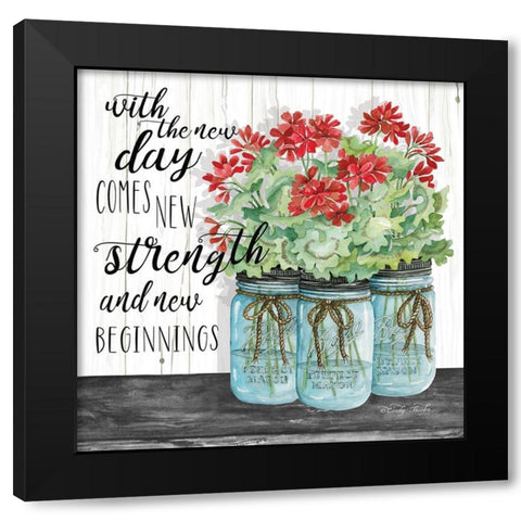 Blue Jars - New Beginnings Black Modern Wood Framed Art Print by Jacobs, Cindy