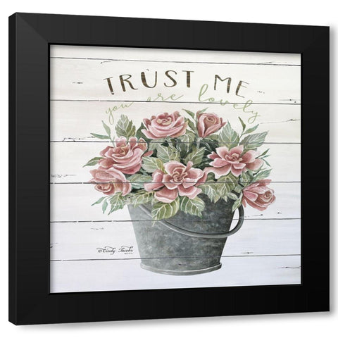 Trust Me Black Modern Wood Framed Art Print by Jacobs, Cindy