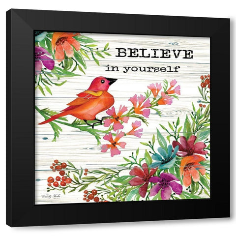 Believe in Yourself Black Modern Wood Framed Art Print by Jacobs, Cindy