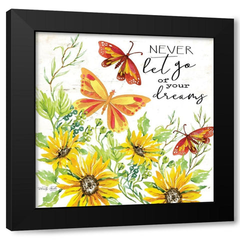 Never Let Go of your Dreams Black Modern Wood Framed Art Print with Double Matting by Jacobs, Cindy