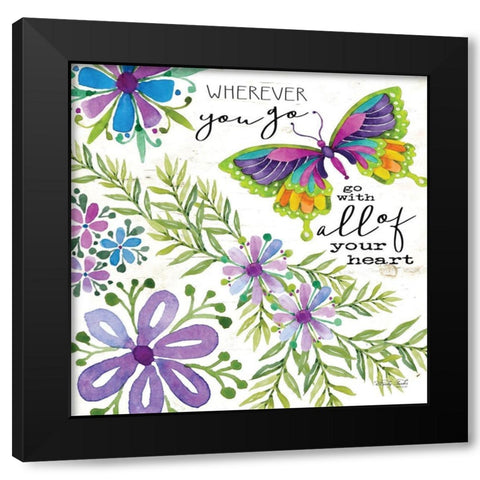 Wherever You Go Black Modern Wood Framed Art Print with Double Matting by Jacobs, Cindy