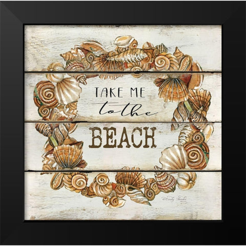 Take Me to the Beach Black Modern Wood Framed Art Print by Jacobs, Cindy