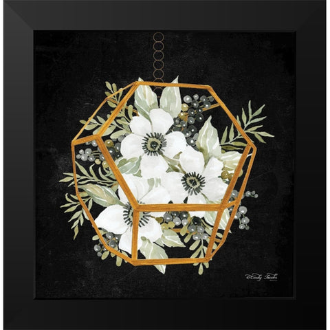 Gold Geometric Hexagon     Black Modern Wood Framed Art Print by Jacobs, Cindy