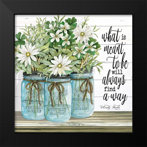 Blue Jars - What is Meant to Be Black Modern Wood Framed Art Print by Hallowell, Britt