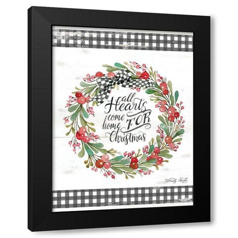 All Hearts Come Home For Christmas Black Modern Wood Framed Art Print with Double Matting by Jacobs, Cindy