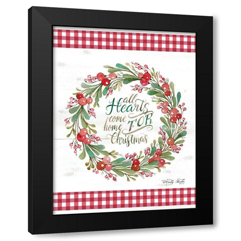 All Hearts Come Home For Christmas  Black Modern Wood Framed Art Print with Double Matting by Jacobs, Cindy
