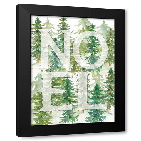 Noel Black Modern Wood Framed Art Print with Double Matting by Jacobs, Cindy
