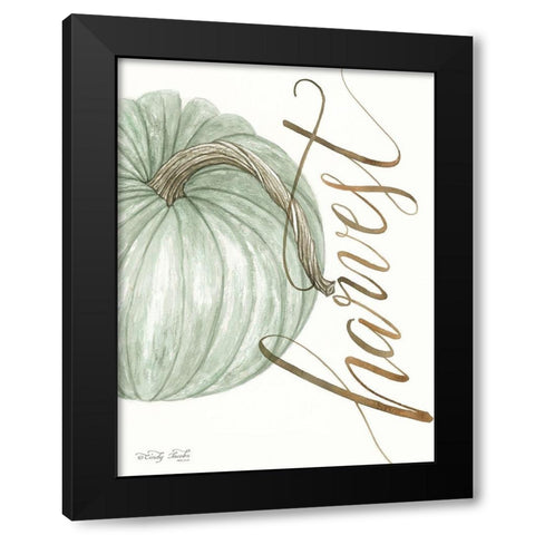Harvest Pumpkin Black Modern Wood Framed Art Print with Double Matting by Jacobs, Cindy