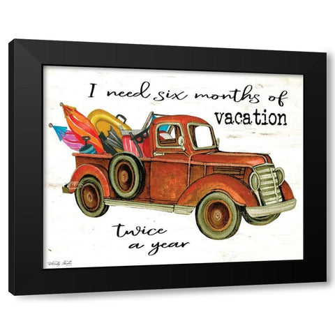 Vacation Truck Black Modern Wood Framed Art Print with Double Matting by Jacobs, Cindy