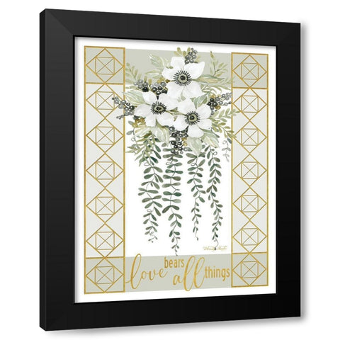 Love Bears All Things Black Modern Wood Framed Art Print with Double Matting by Jacobs, Cindy