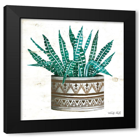 Mud Cloth Vase V      Black Modern Wood Framed Art Print by Jacobs, Cindy