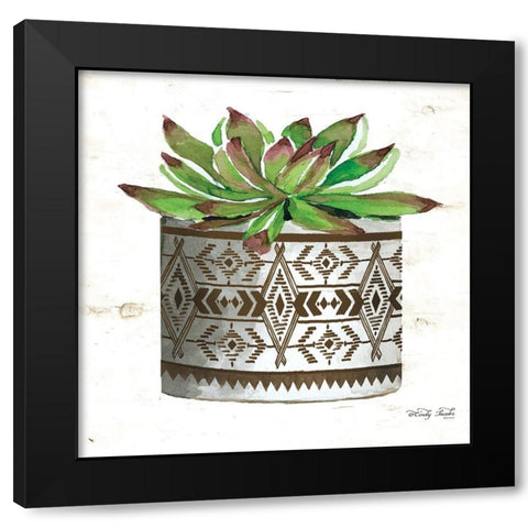 Mud Cloth Vase VI    Black Modern Wood Framed Art Print by Jacobs, Cindy