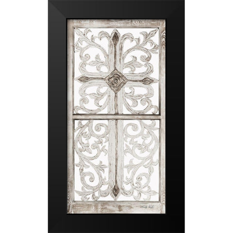 Ornate Cross Black Modern Wood Framed Art Print by Jacobs, Cindy
