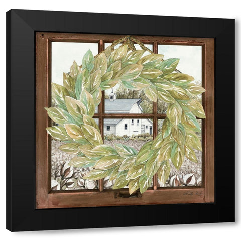 Country Windowpane Black Modern Wood Framed Art Print with Double Matting by Jacobs, Cindy
