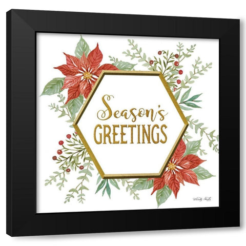 Seasons Greetings    Black Modern Wood Framed Art Print with Double Matting by Jacobs, Cindy