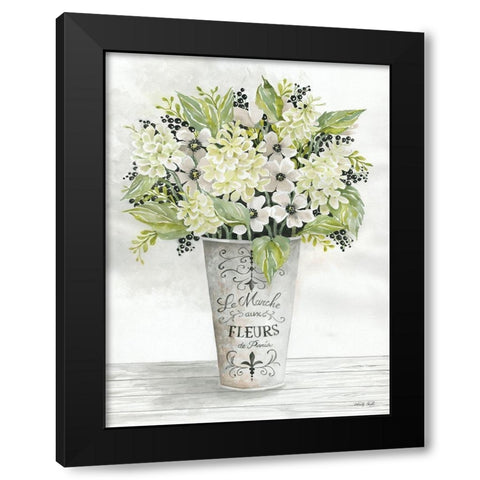 French Floral I  Black Modern Wood Framed Art Print with Double Matting by Jacobs, Cindy