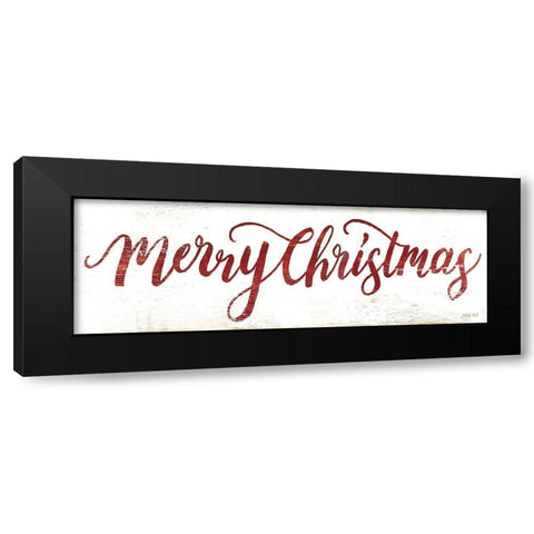 Merry Christmas Black Modern Wood Framed Art Print with Double Matting by Jacobs, Cindy