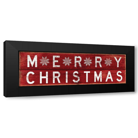 Merry Christmas Black Modern Wood Framed Art Print with Double Matting by Jacobs, Cindy