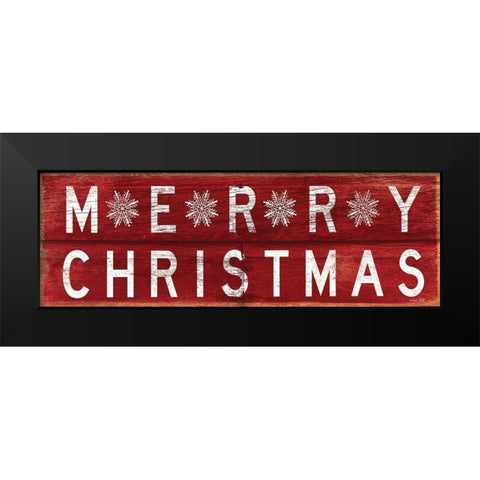 Merry Christmas Black Modern Wood Framed Art Print by Jacobs, Cindy