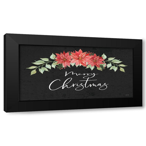 Merry Christmas Black Modern Wood Framed Art Print with Double Matting by Jacobs, Cindy