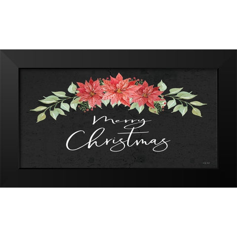 Merry Christmas Black Modern Wood Framed Art Print by Jacobs, Cindy