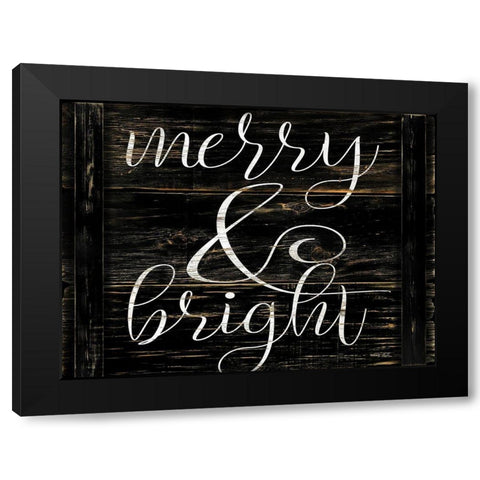 Merry And Bright    Black Modern Wood Framed Art Print with Double Matting by Jacobs, Cindy