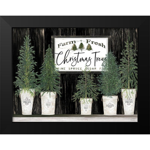 Farm Fresh Christmas Trees    Black Modern Wood Framed Art Print by Jacobs, Cindy