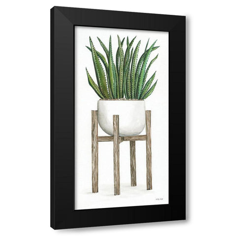 White Pots on Stands II Black Modern Wood Framed Art Print by Jacobs, Cindy