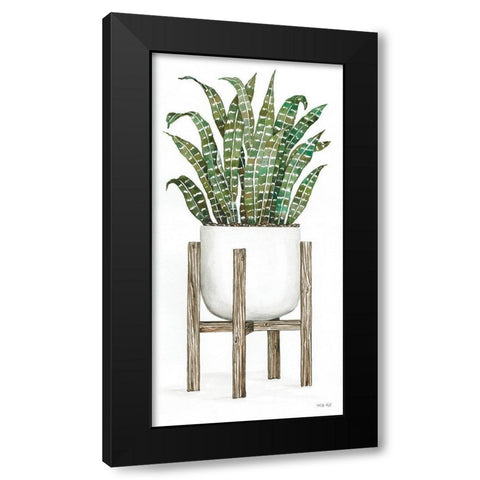 White Pots on Stands III Black Modern Wood Framed Art Print with Double Matting by Jacobs, Cindy