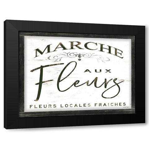 Fleurs Sign I Black Modern Wood Framed Art Print by Jacobs, Cindy