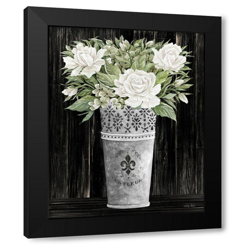 Punched Tin Floral III    Black Modern Wood Framed Art Print with Double Matting by Jacobs, Cindy