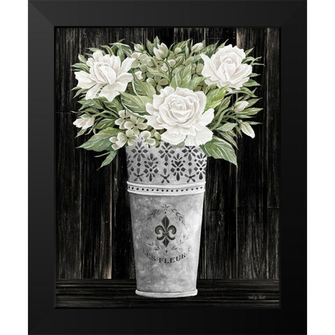 Punched Tin Floral III    Black Modern Wood Framed Art Print by Jacobs, Cindy