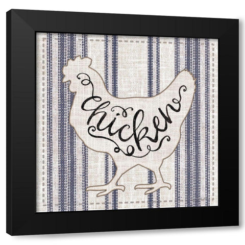 Chicken     Black Modern Wood Framed Art Print with Double Matting by Jacobs, Cindy