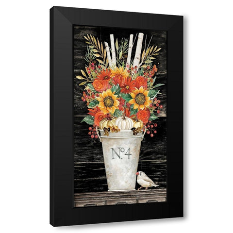 No. 4 Fall Flowers and Birch 2 Black Modern Wood Framed Art Print with Double Matting by Jacobs, Cindy