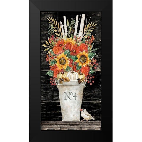 No. 4 Fall Flowers and Birch 2 Black Modern Wood Framed Art Print by Jacobs, Cindy