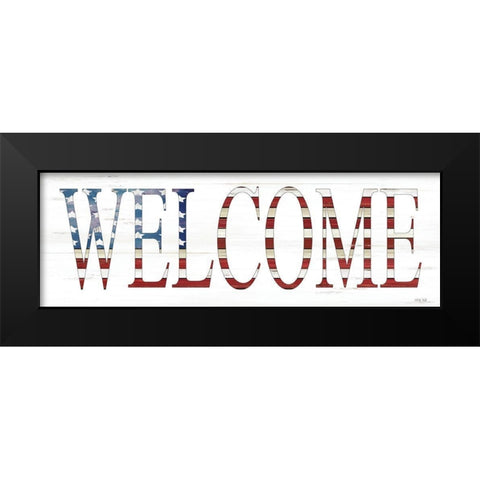 Patriotic Welcome    Black Modern Wood Framed Art Print by Jacobs, Cindy