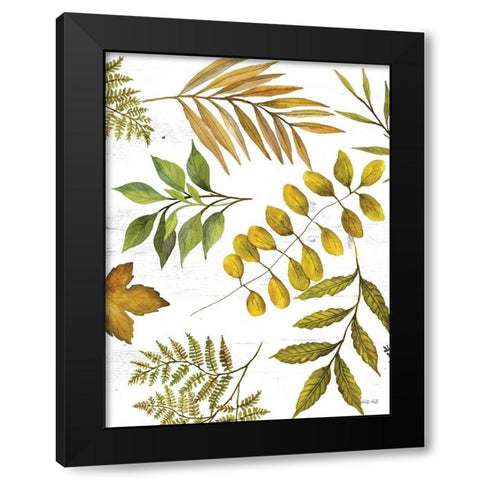 Leaf Patterns I Black Modern Wood Framed Art Print by Jacobs, Cindy