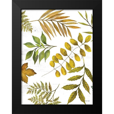 Leaf Patterns I Black Modern Wood Framed Art Print by Jacobs, Cindy