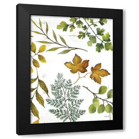 Leaf Patterns II Black Modern Wood Framed Art Print by Jacobs, Cindy
