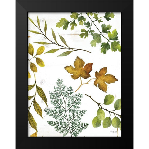 Leaf Patterns II Black Modern Wood Framed Art Print by Jacobs, Cindy